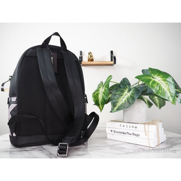 NEW Michael Kors Cooper Logo Backpack Black Signature PVC Graphic Bookbag Bag main image 2